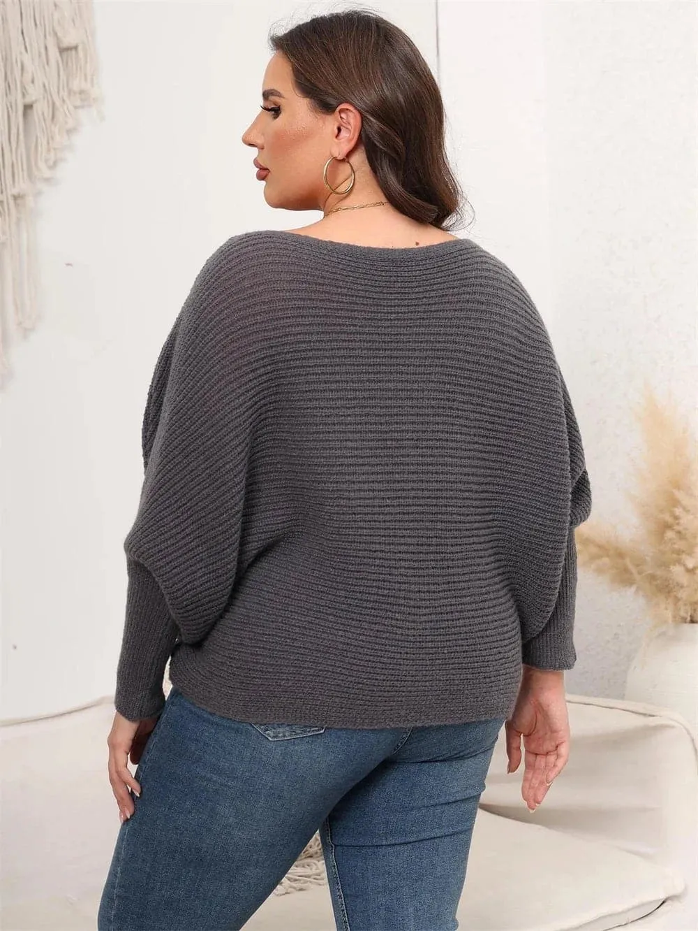 Off-Shoulder Knitted Sweater