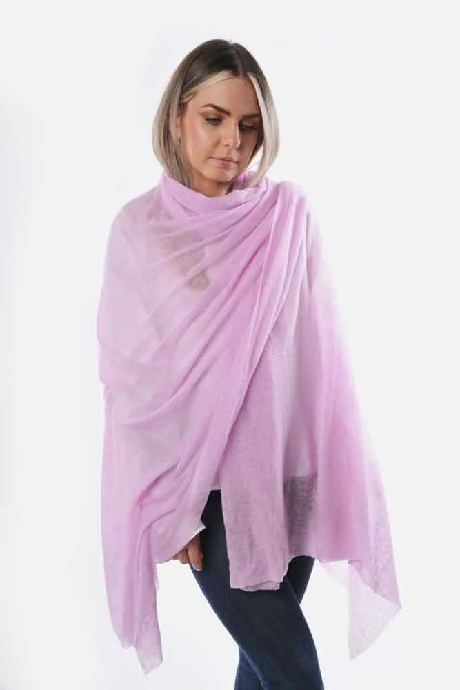 Pink Sorbet Classic Knit Cashmere Stole