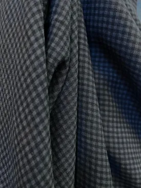 Poly Rayon Plaid - Navy &  Grey