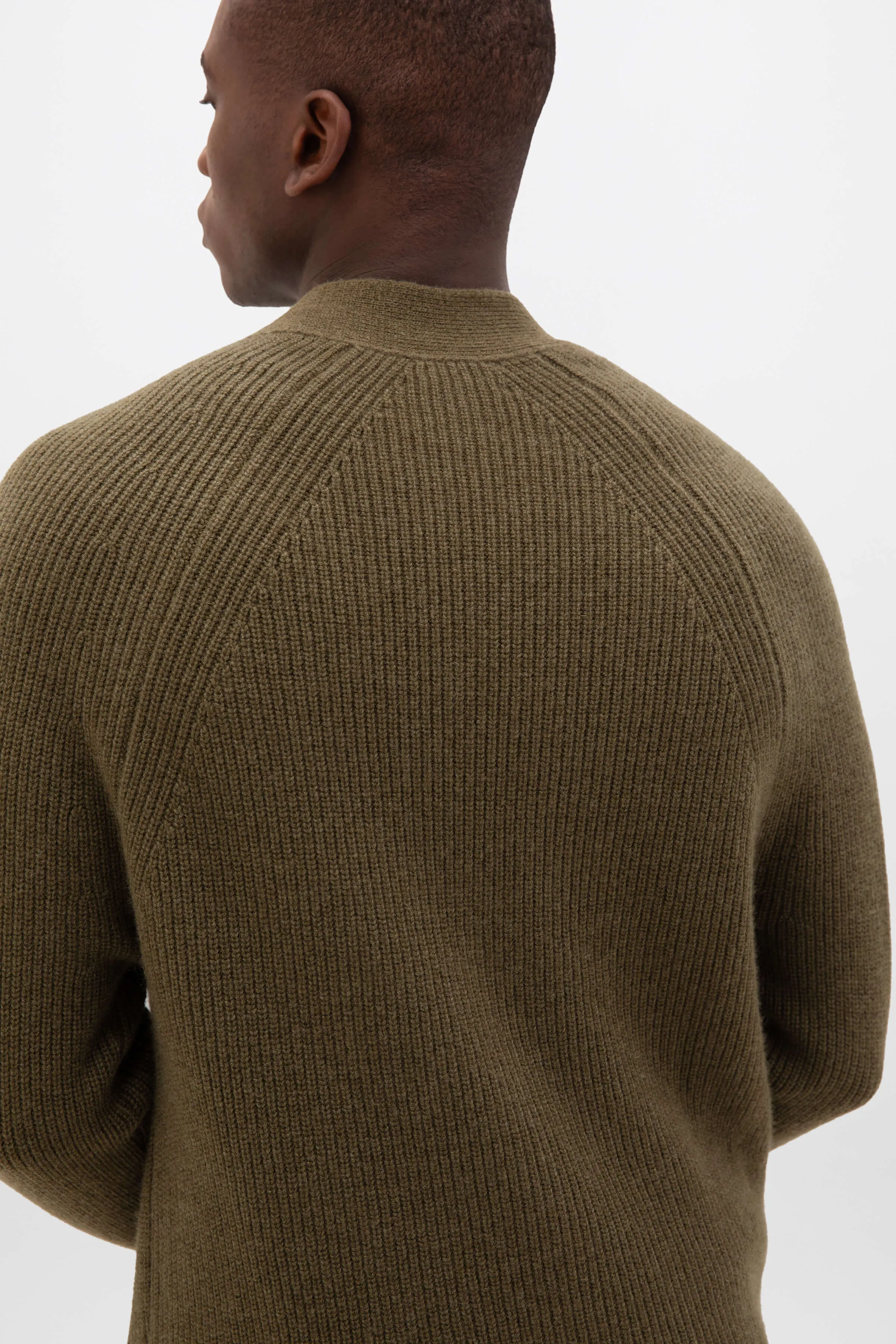 Relaxed Ribbed Cashmere Cardigan