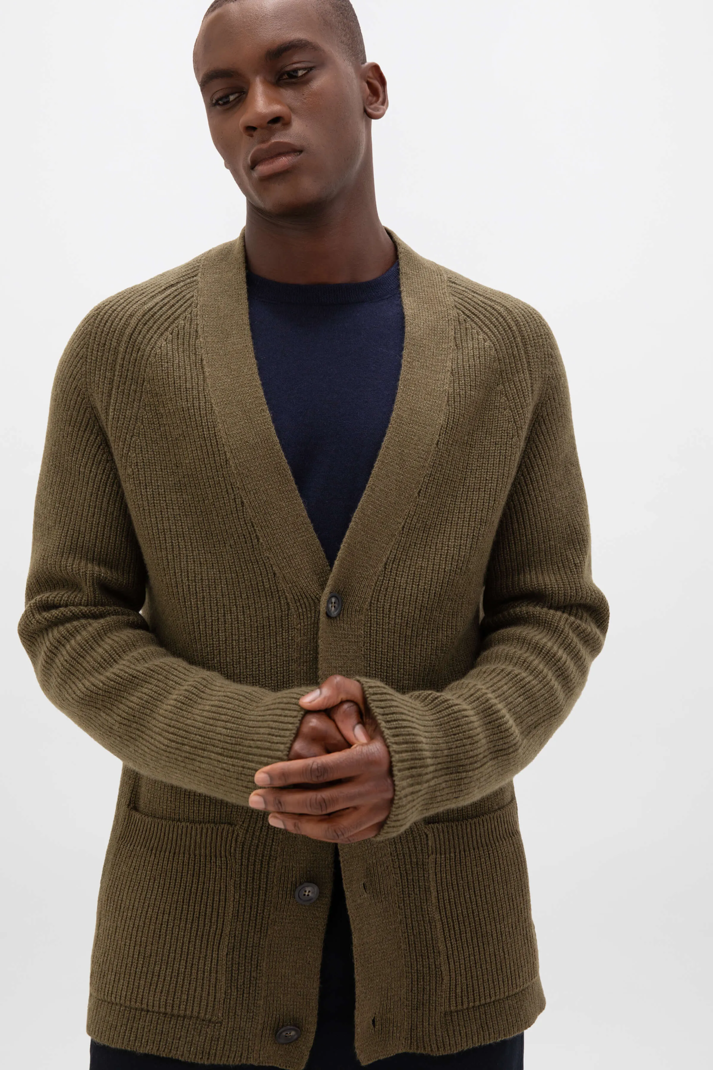 Relaxed Ribbed Cashmere Cardigan