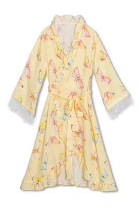 SOFIA - GIRLS’ DRESSING GOWN YELLOW BUTTERFLIES