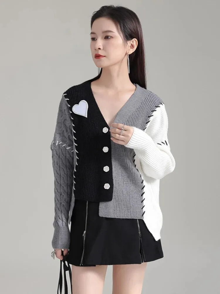 Statsa Knit Patchwork Sweater