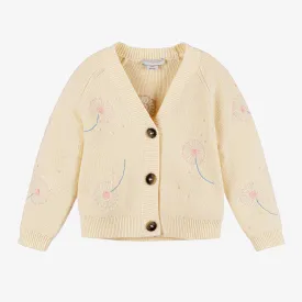 Stella McCartney Girls Ivory Cotton Dandelion Cardigan