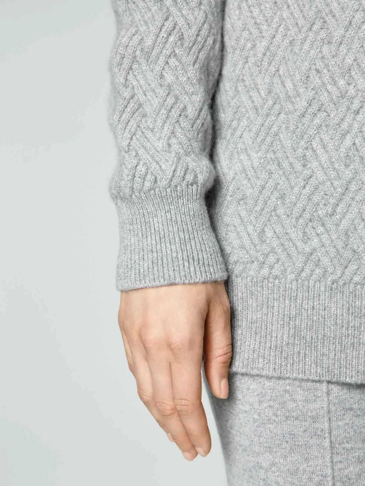 Structure knit cashmere jersey