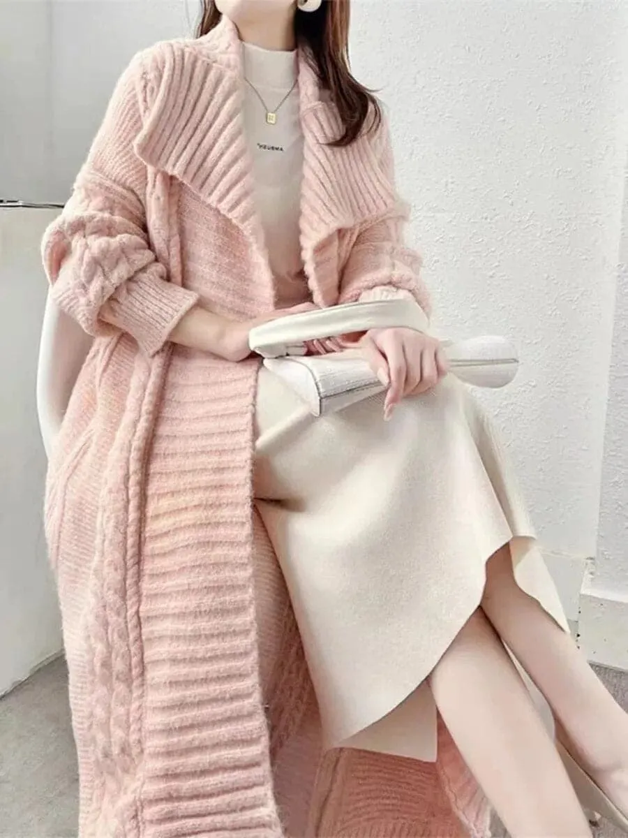 Thick Long Knitted Cardigan for Women - Warm Winter Style