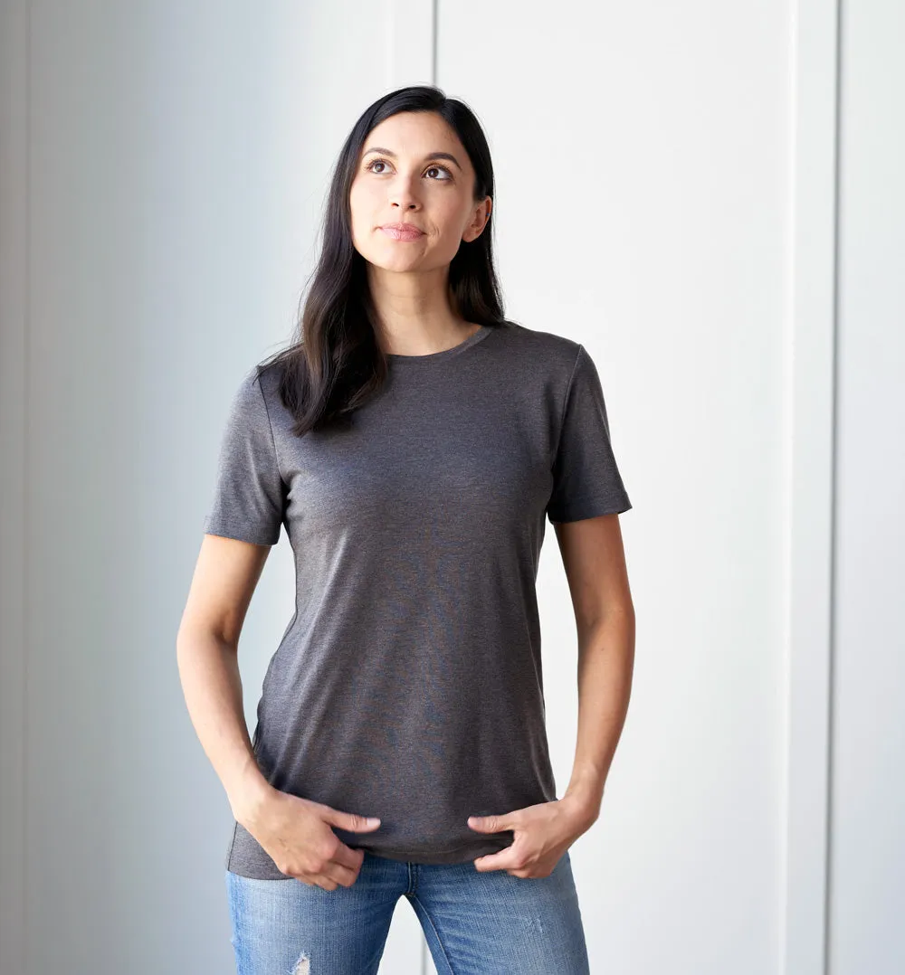 Threshold Crew Neck T-Shirt Petite Fit - Hurricane Grey